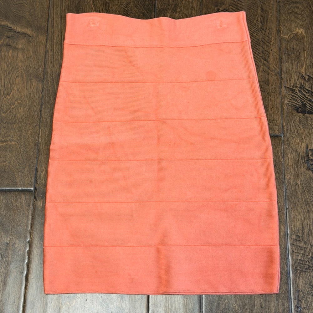 bebe Vibrant Orange Pencil Skirt